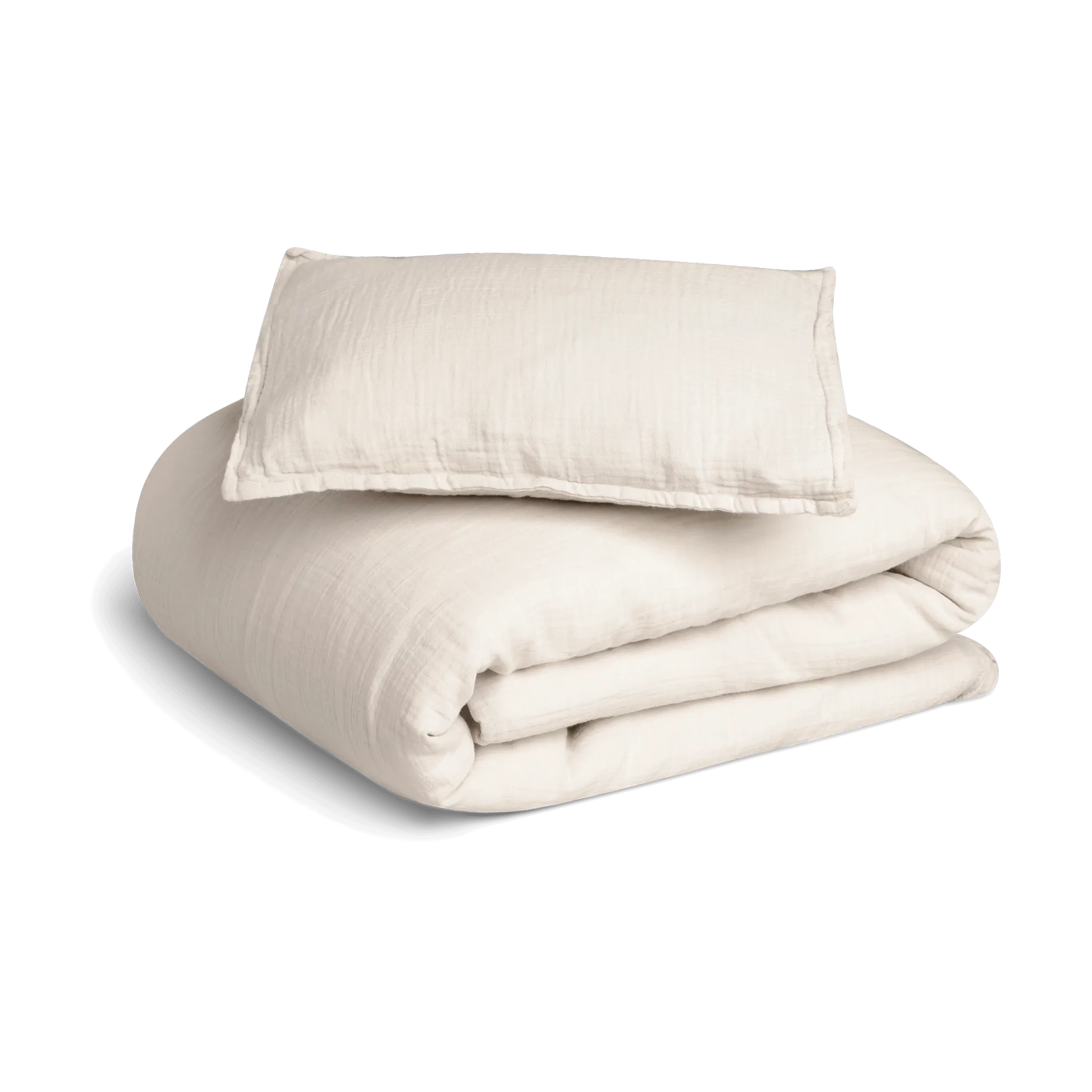 Eggshell Muslin sengesett junior, 100x130 cm/35x55 cm Garbo&Friends