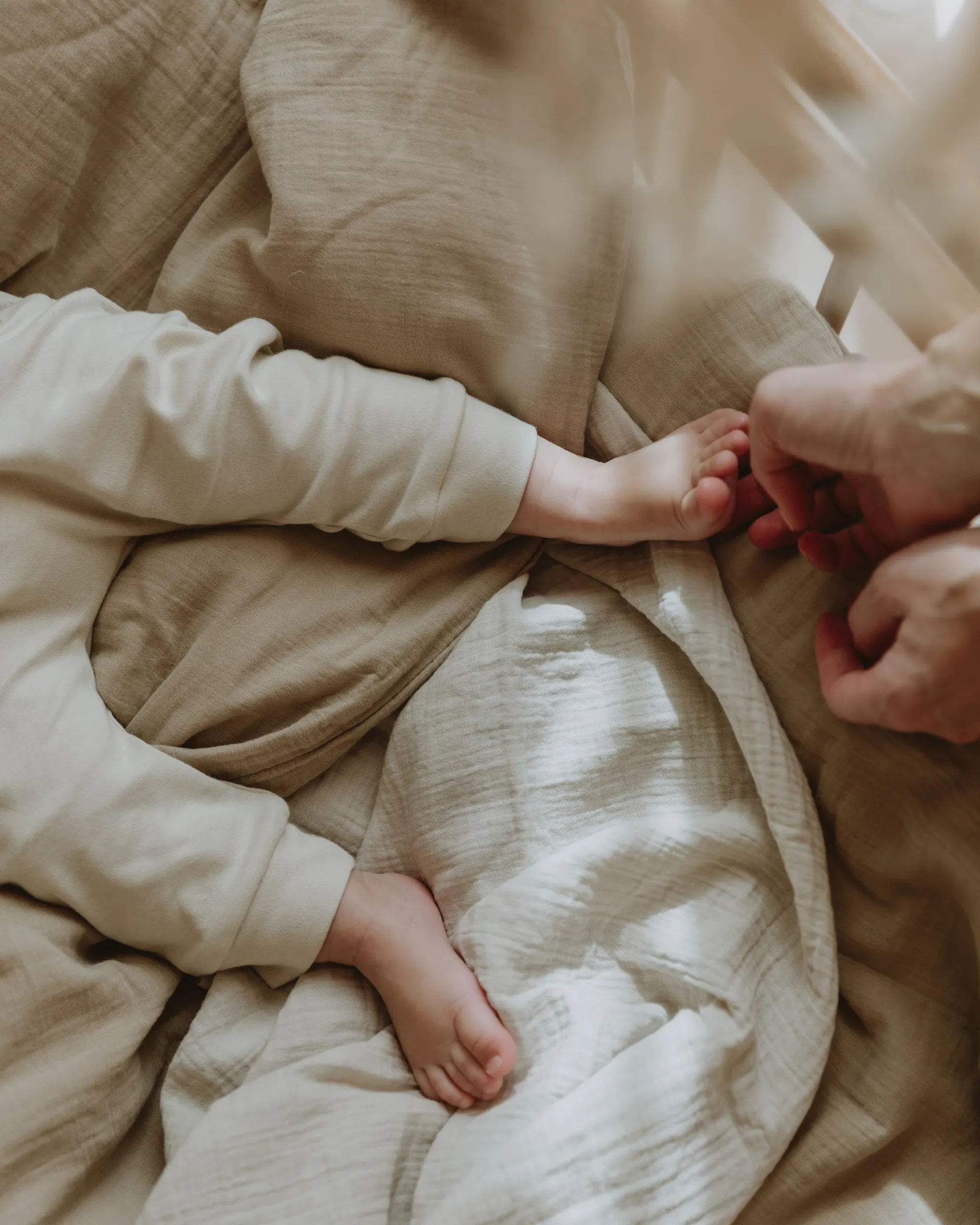 Eggshell Muslin Swaddle pledd, 110x110 cm Garbo&Friends