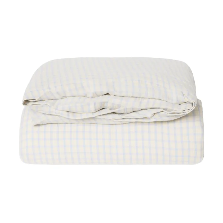 Gingham Sky Blue Musselin dynetrekk - 150x210 cm - Garbo&Friends