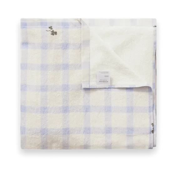 Gingham Sorrel Blue Terry badehåndkle, 100x150 cm Garbo&Friends