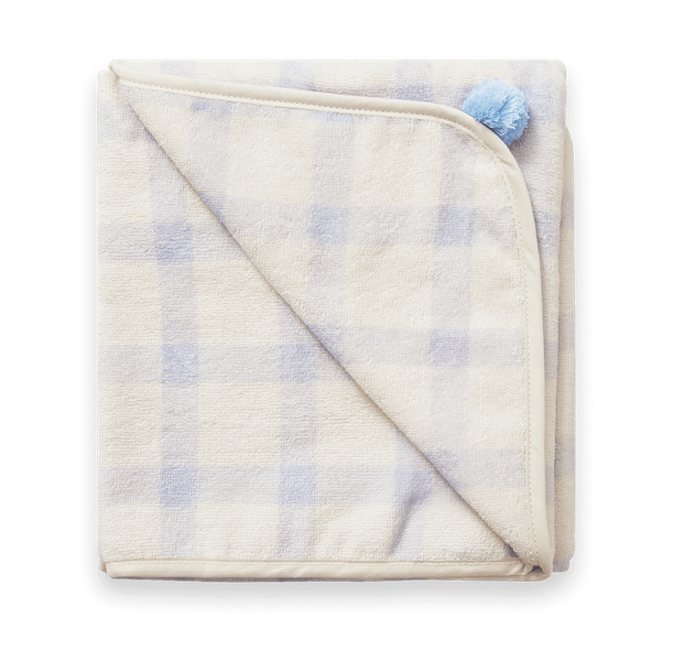 Gingham Sorrel Blue Terry håndkle med hette, 80x80 cm Garbo&Friends