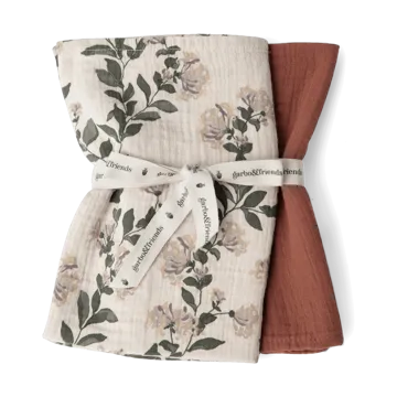Honeysuckle Muslin teppe liten 2 deler - 60x60 cm - Garbo&Friends