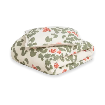 Pelargonium Muslin sengesett junior - 100x130 cm/35x55 cm - Garbo&Friends