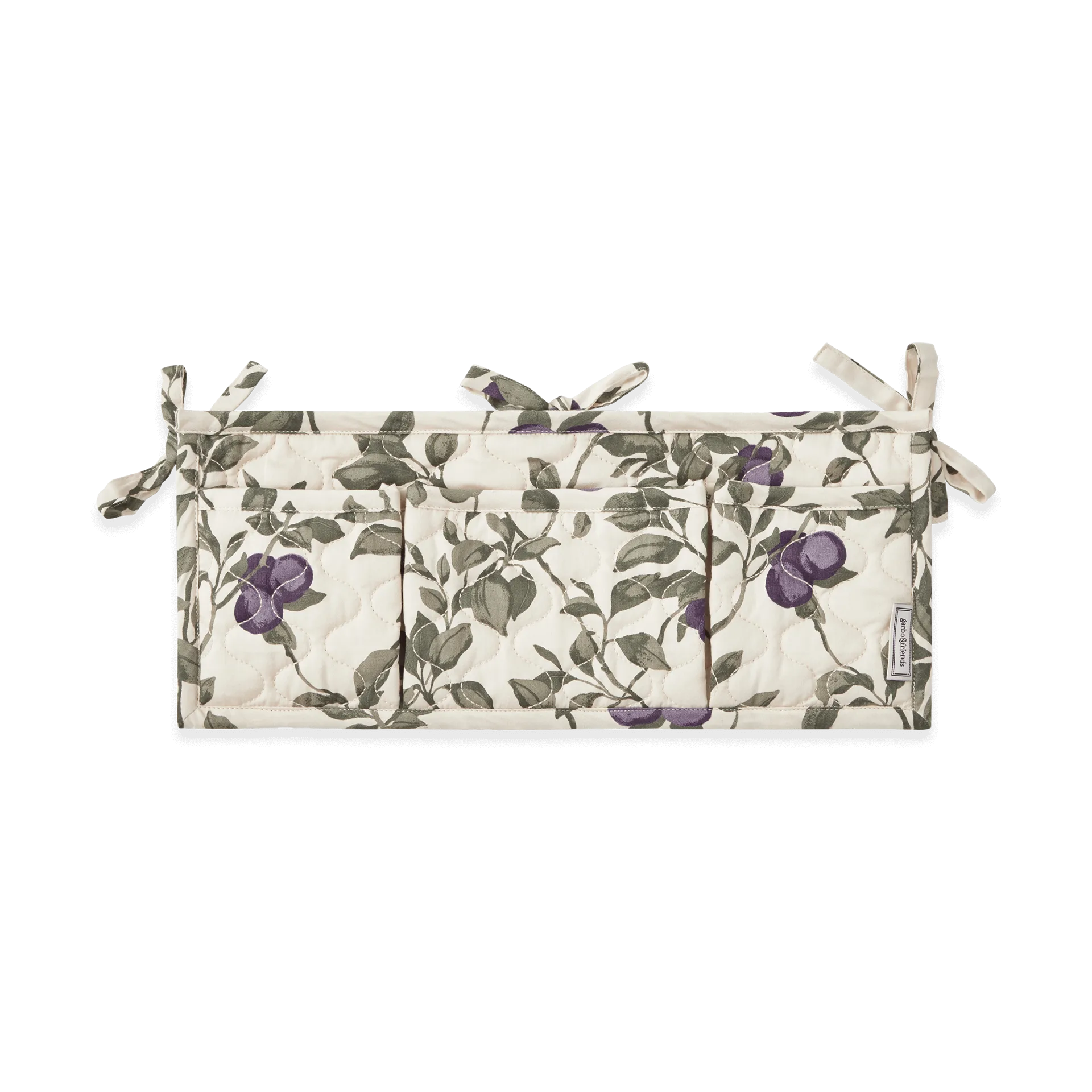 Plum Satin quiltet sengelomme, 43x18cm Garbo&Friends