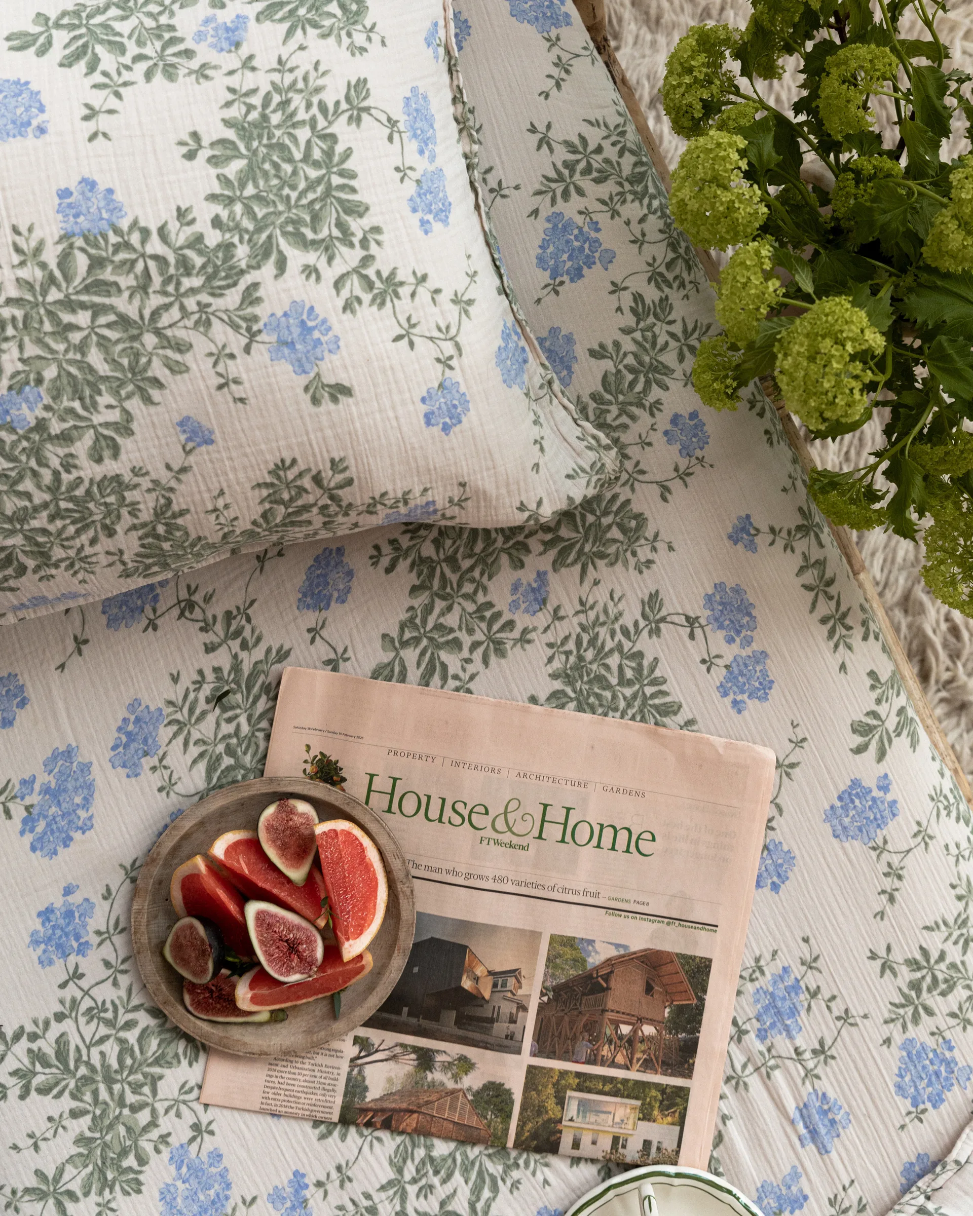 Plumbago Muslin dra-på-laken, 160x200x30 cm Garbo&Friends