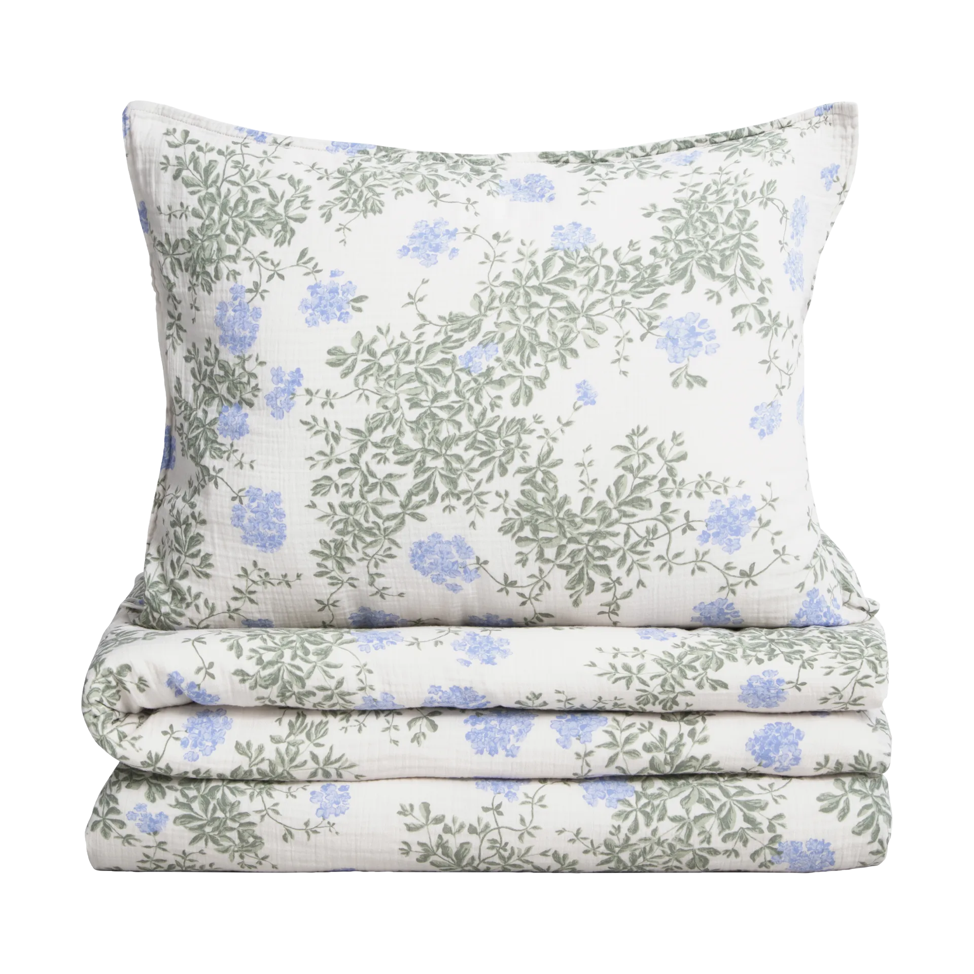 Plumbago Muslin sengesett, 150x210 cm/50x60 cm Garbo&Friends