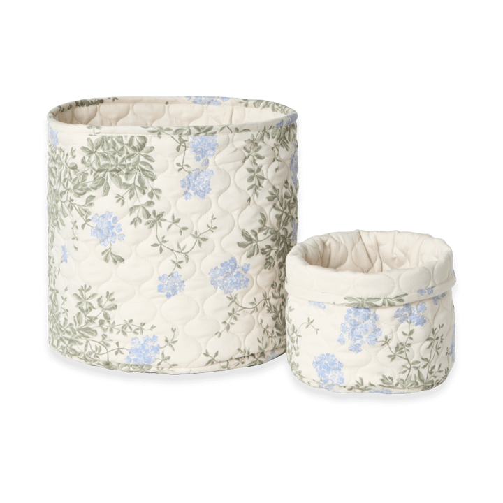 Plumbago Satin quilted kurv 2 deler - 20xØ20 cm + 30xØ30 cm - Garbo&Friends
