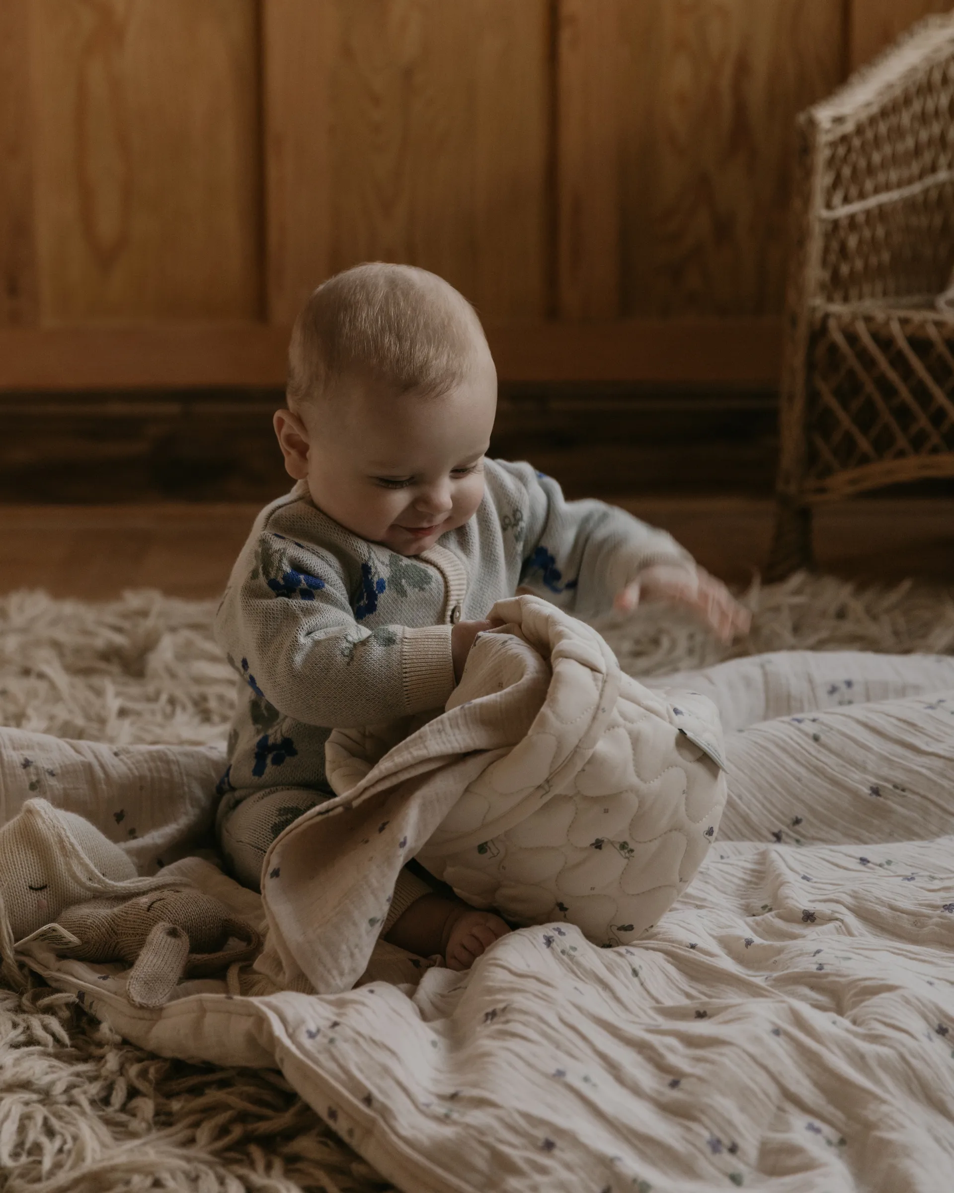 Viola Satin quilted kurv 2 deler, 20xØ20 cm + 30xØ30 cm Garbo&Friends