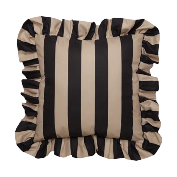 Garden Glory Outdoor pute med volang 45x45 cm - Black-beige - Garden Glory