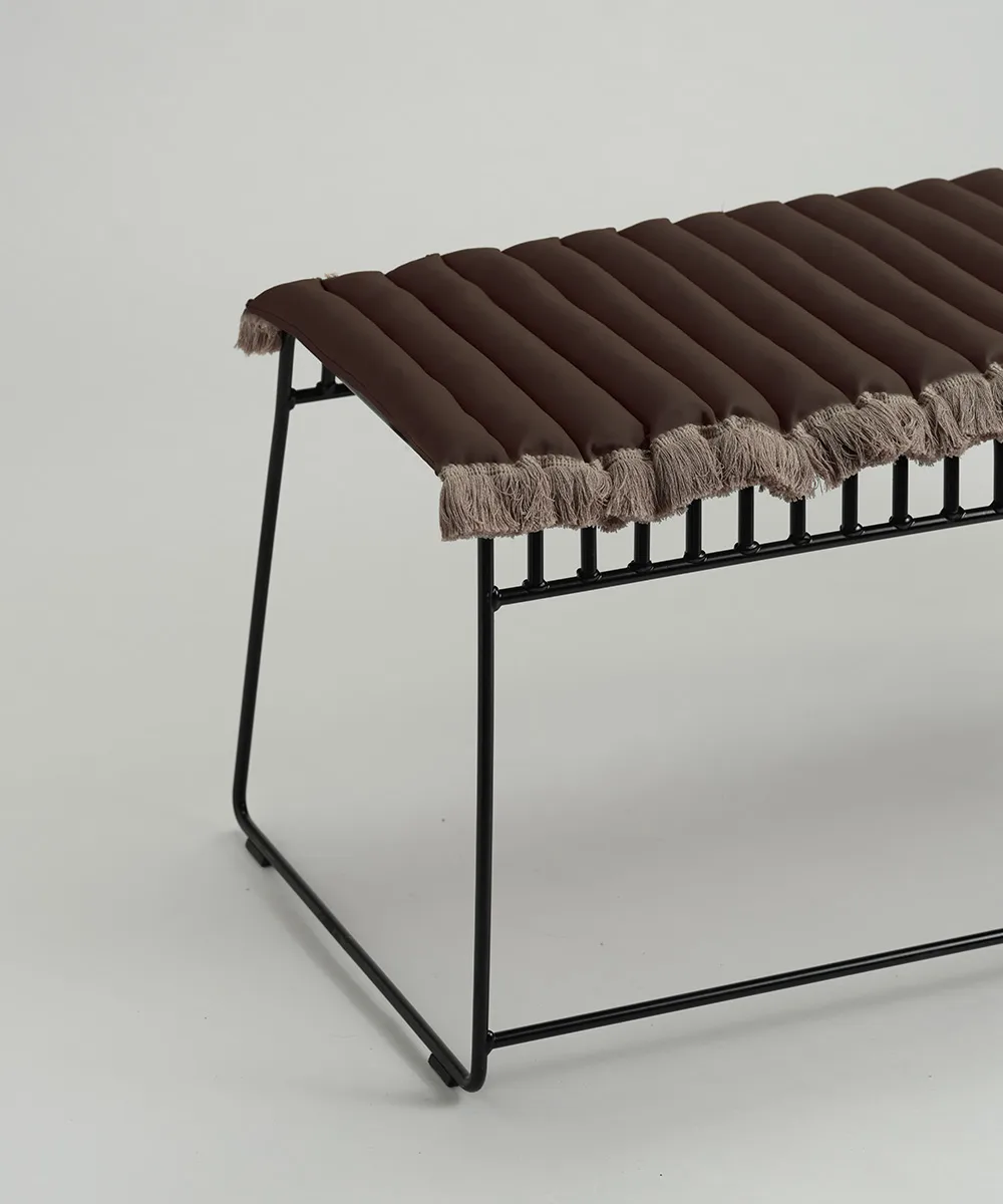 Garden Glory sittepute med frynser, Brun, beige frynser, 38x120 cm Garden Glory