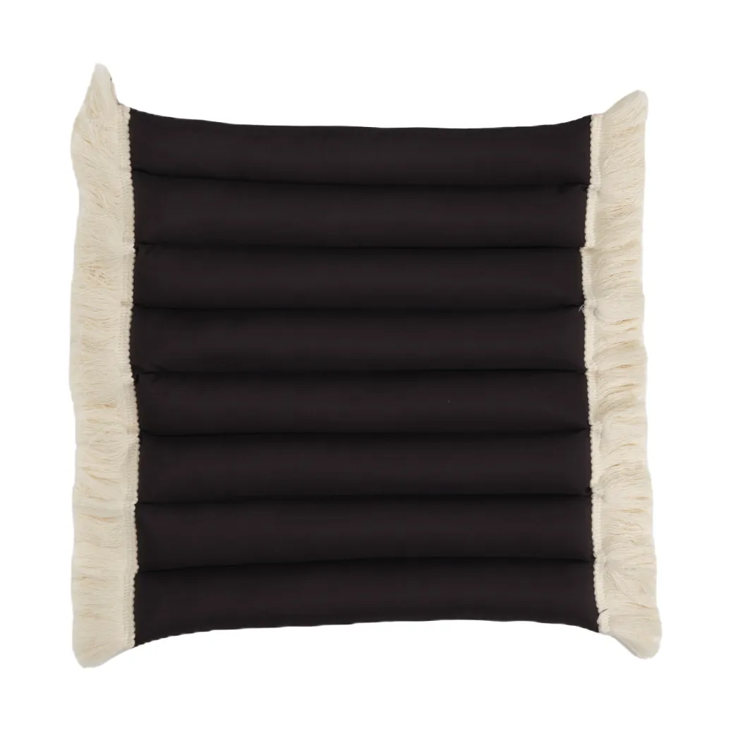 Garden Glory sittepute med frynser, Svart, offwhite frynser, 38x40 cm Garden Glory