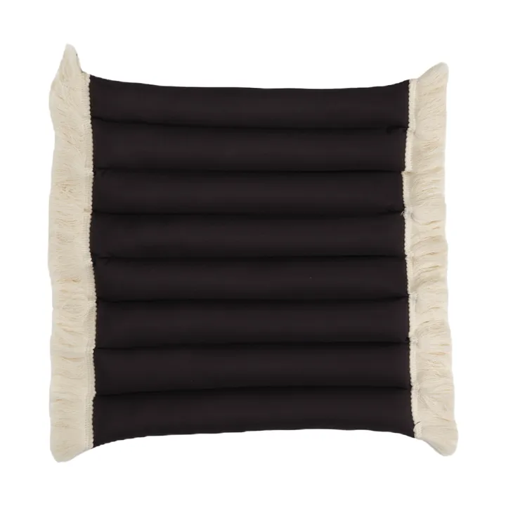 Garden Glory sittepute med frynser - Svart, offwhite frynser, 38x40 cm - Garden Glory