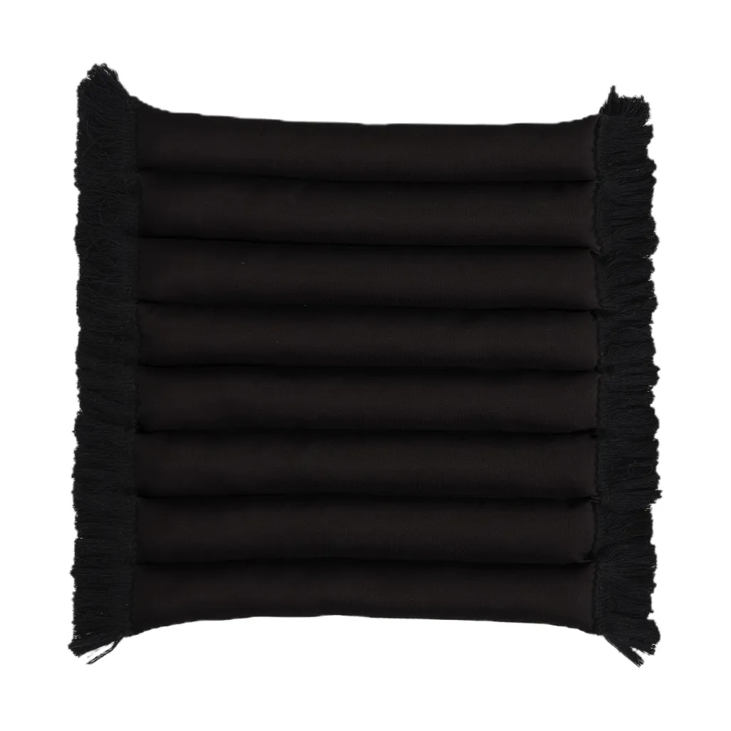Garden Glory sittepute med frynser, Svart, svart frynser, 38x40 cm Garden Glory