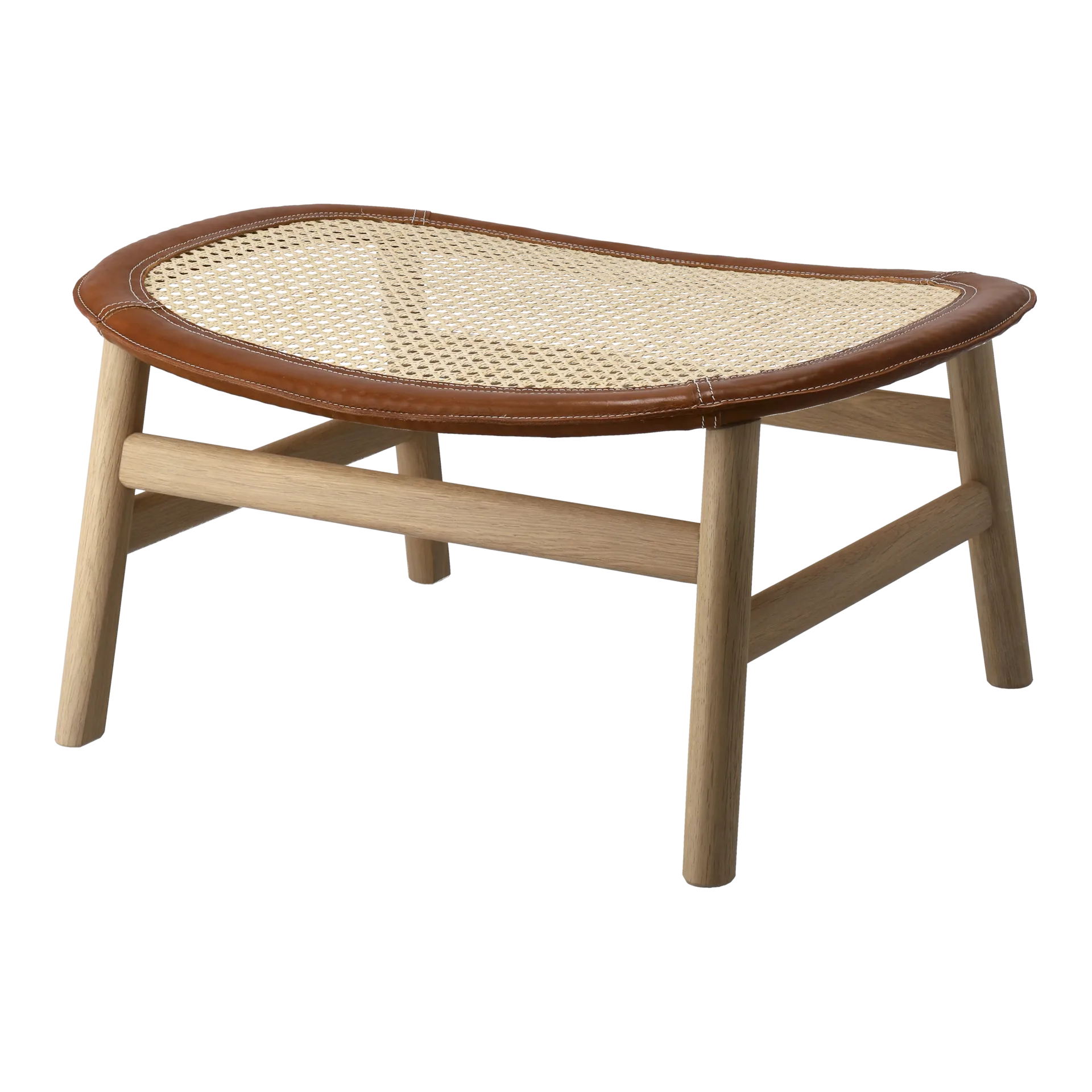 Dandy fotskammel, Eik-natural-tärnsjö skinn cognac Gärsnäs
