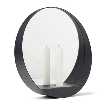Glim speil/lysestake Ø28 cm - Svart - Gejst