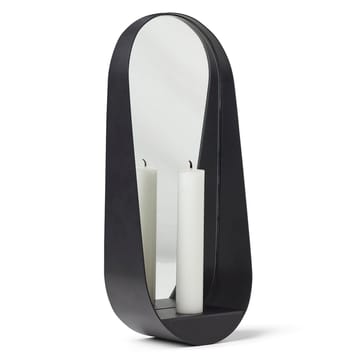 Glim speil/lysestake oval 12x28 cm - Svart - Gejst