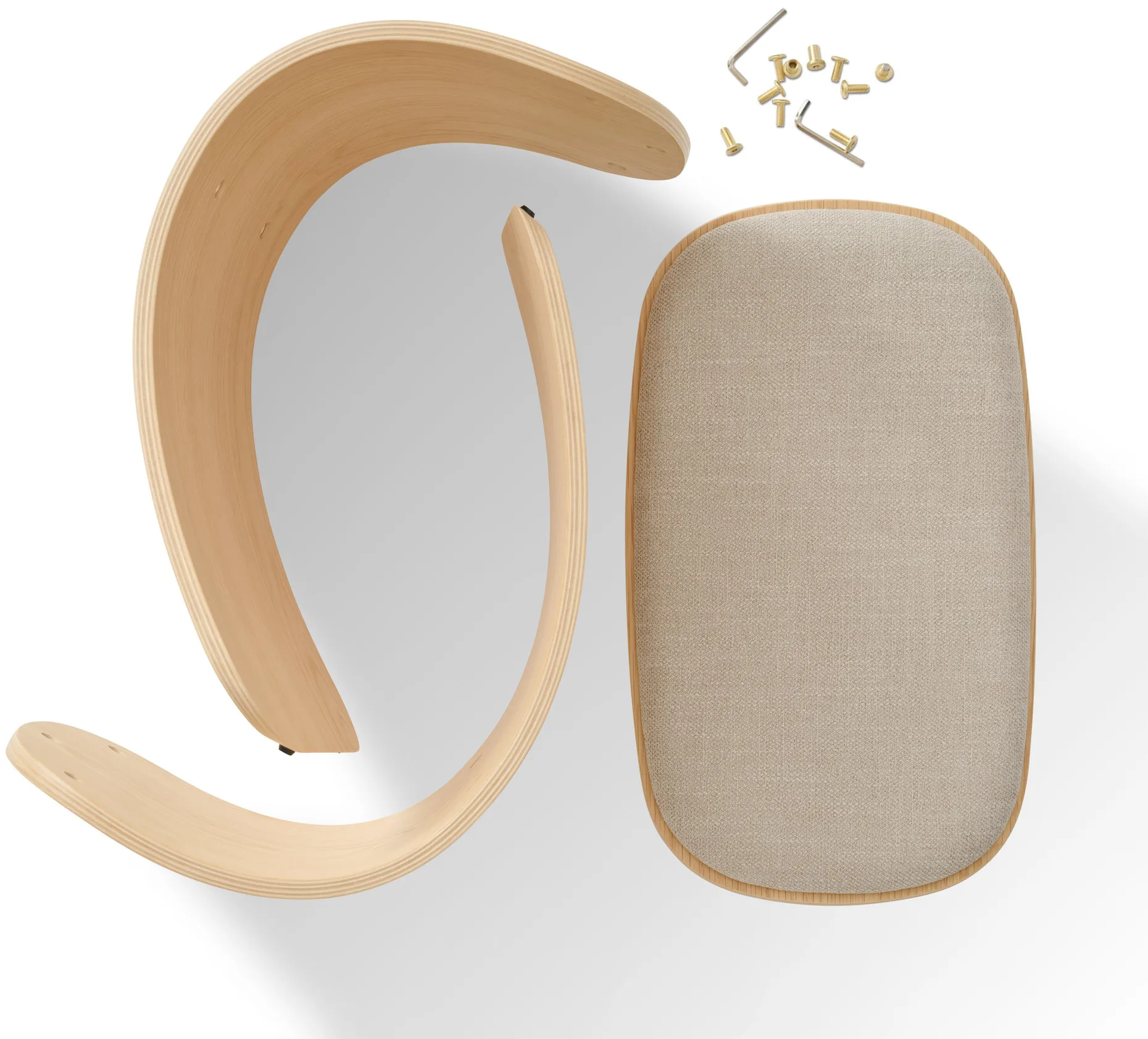 Luno krakk 48x28x72 cm, Eik-beige tekstil Gejst