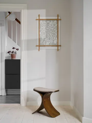 Luno krakk 48x28x72 cm - Mørk eik–mørk beige tekstil - Gejst