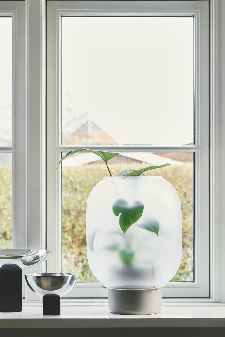 Nebl krukke med frostet glass Ø 26 cm, Grå Gejst
