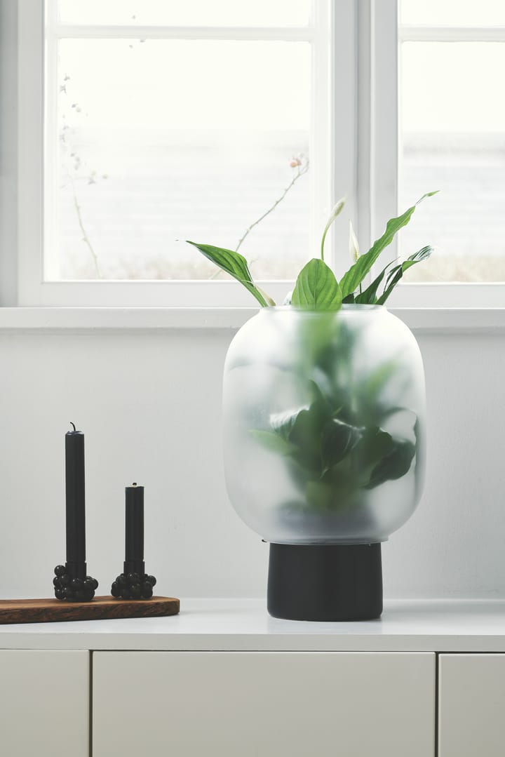 Nebl krukke med frostet glass Ø 26 cm, Sort Gejst