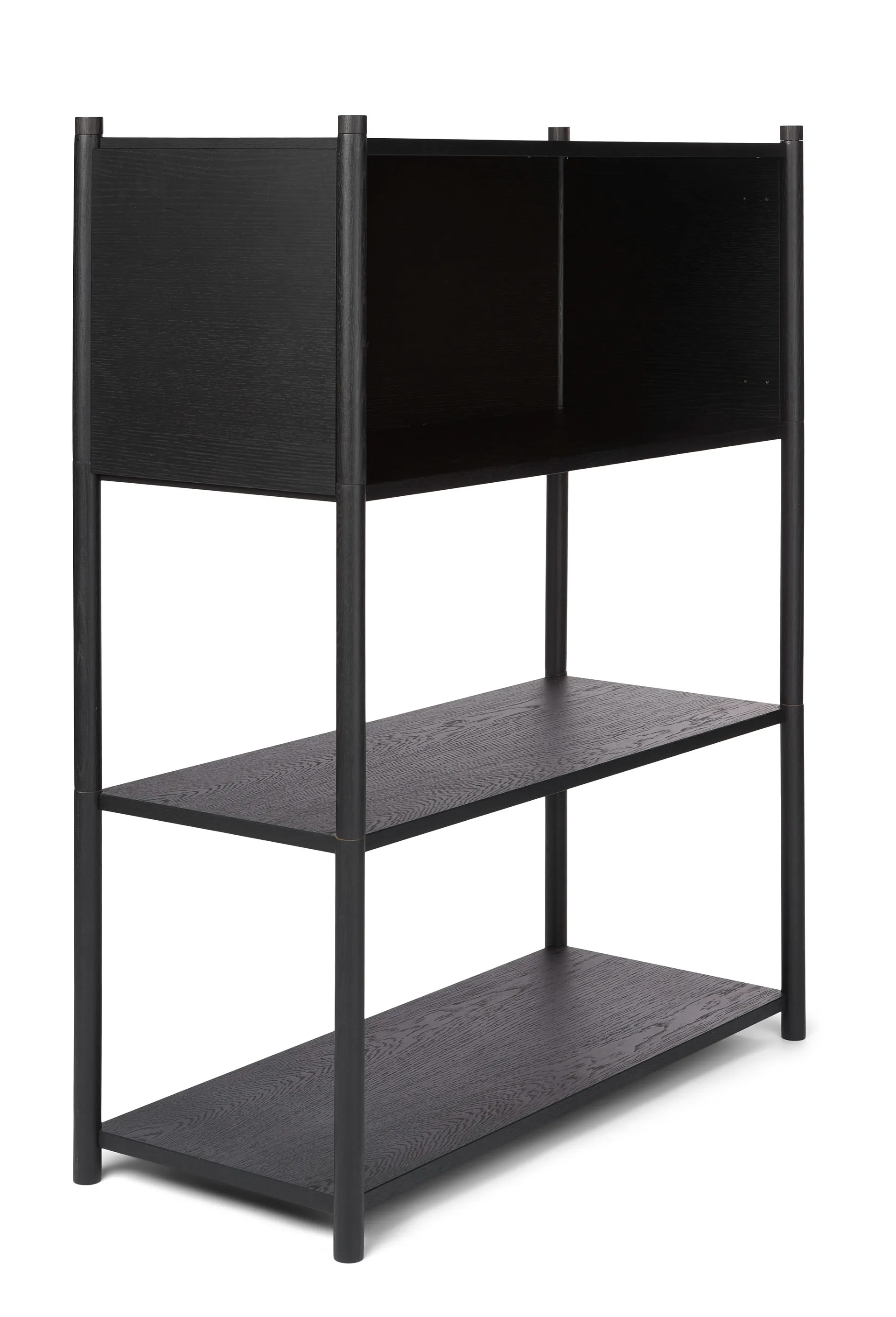 Sceene bookcase B, Svartbeiset eik Gejst
