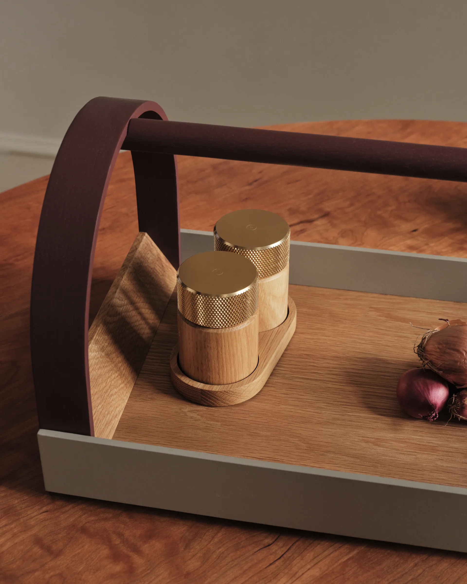 Sina salt- og pepperkvern 6 cm, Eik-messing Gejst