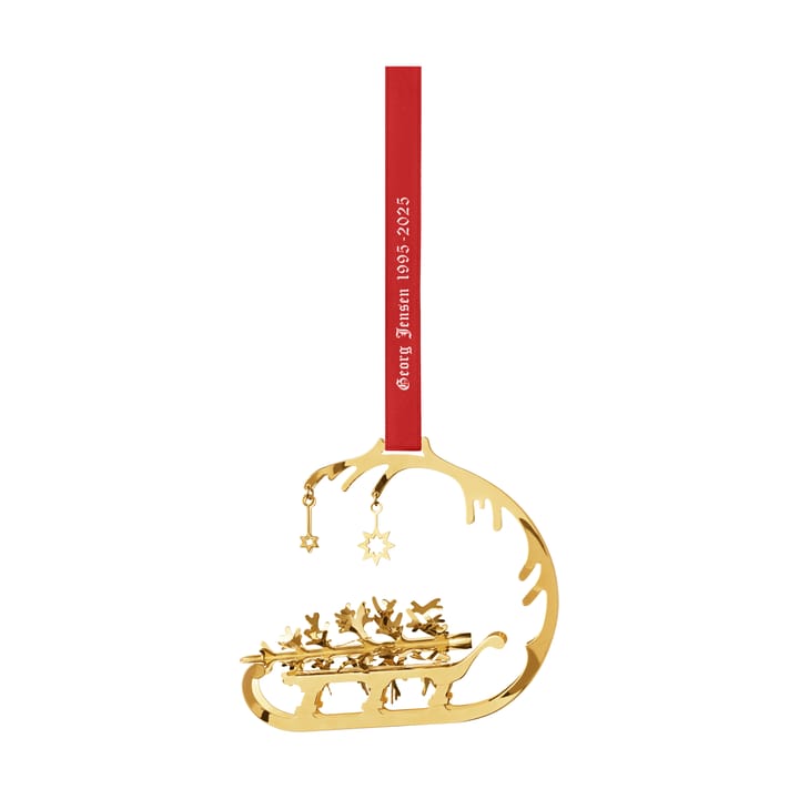 1995/2025 års julemobil slede med juletre - Gullbelagt messing - Georg Jensen