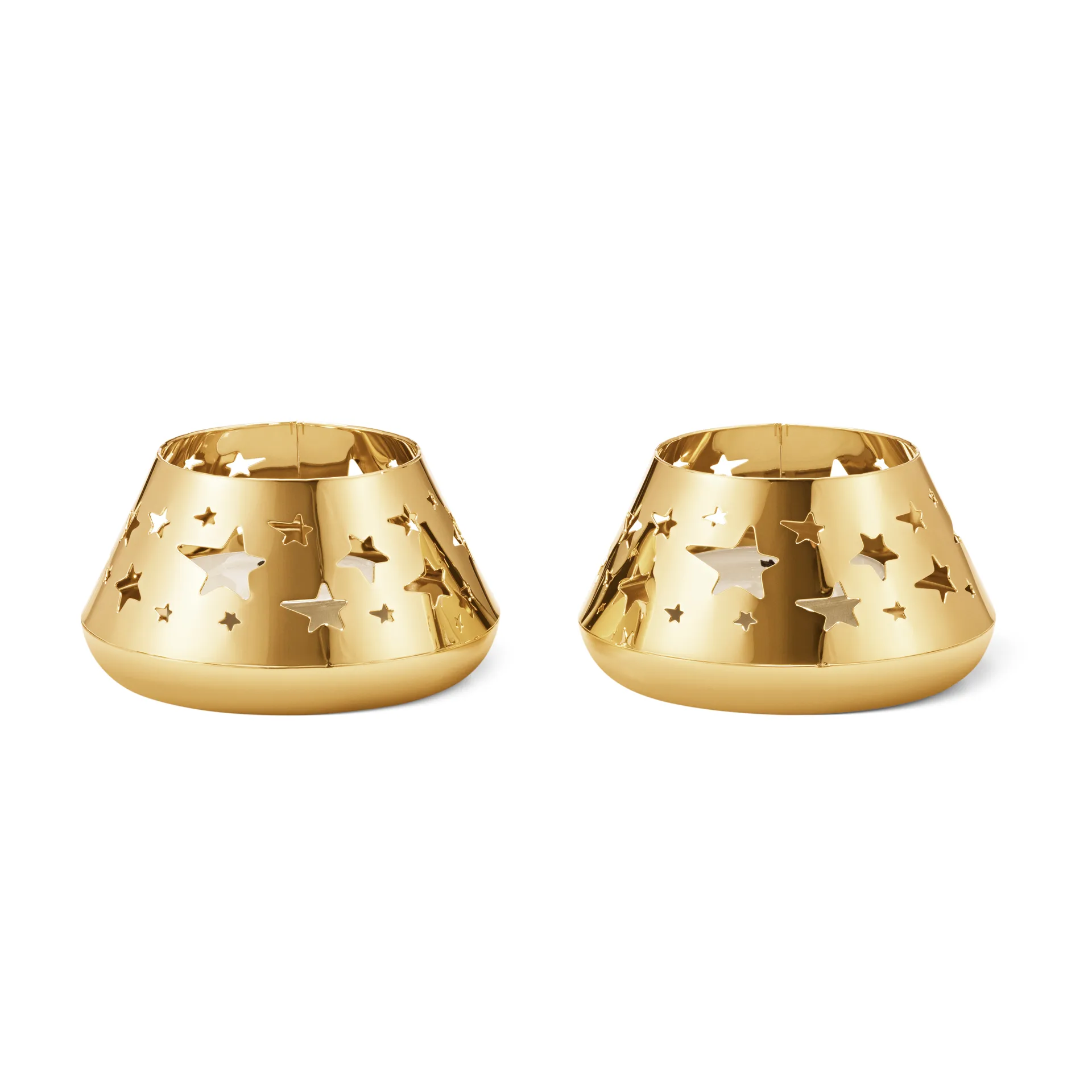 2021 Star lyslykt 2-pakning, Gullbelagt Georg Jensen