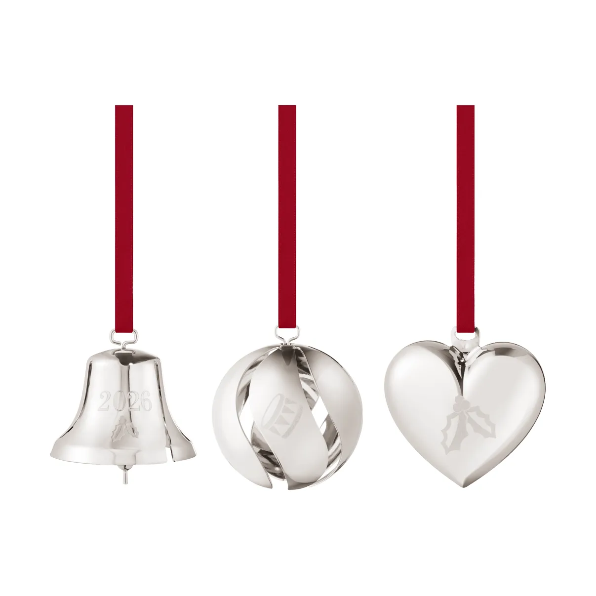 2026 års pynte-sett, Palladium, 3 deler Georg Jensen