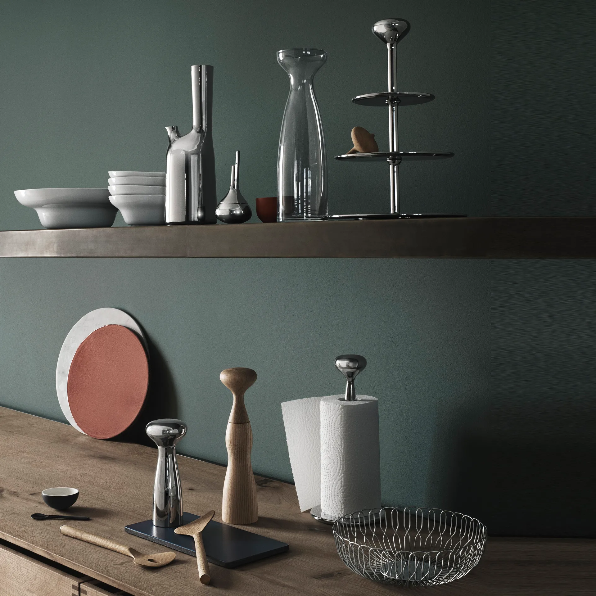 Alfredo kjøkkenrullholder, 32 cm Georg Jensen