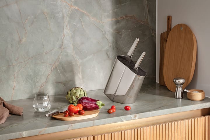 Alfredo knivblokk, Rustfritt stål-sølv Georg Jensen