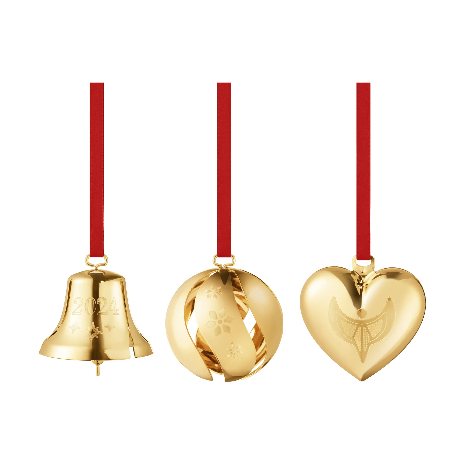 Årets Gavesett 2024, 3 deler, Gullbelagt Georg Jensen