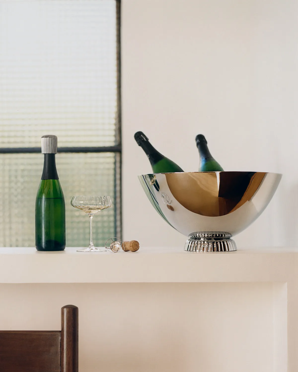 Bernadotte champagneforsegler, Sølv, Ø4,6 cm Georg Jensen