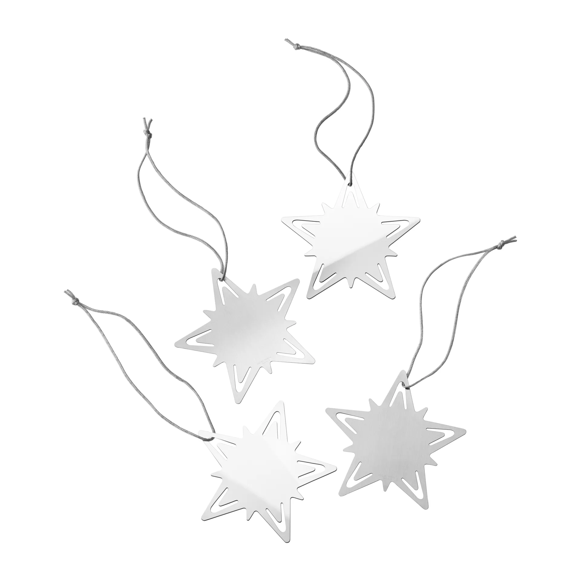 Classic christmas star gavedekorasjon 4-pakning, Sølv Georg Jensen