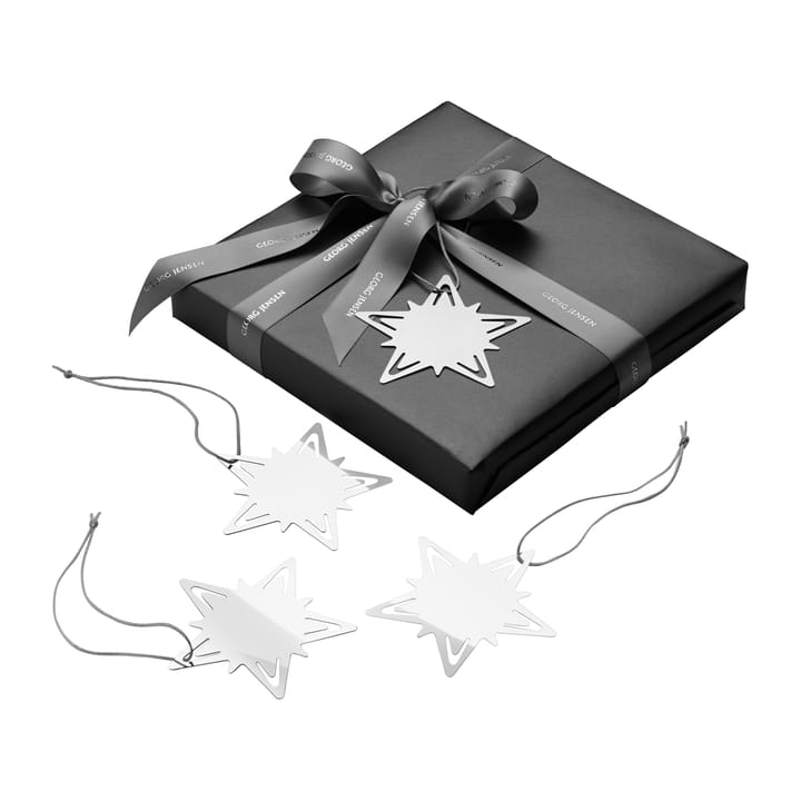 Classic christmas star gavedekorasjon 4-pakning, Sølv Georg Jensen