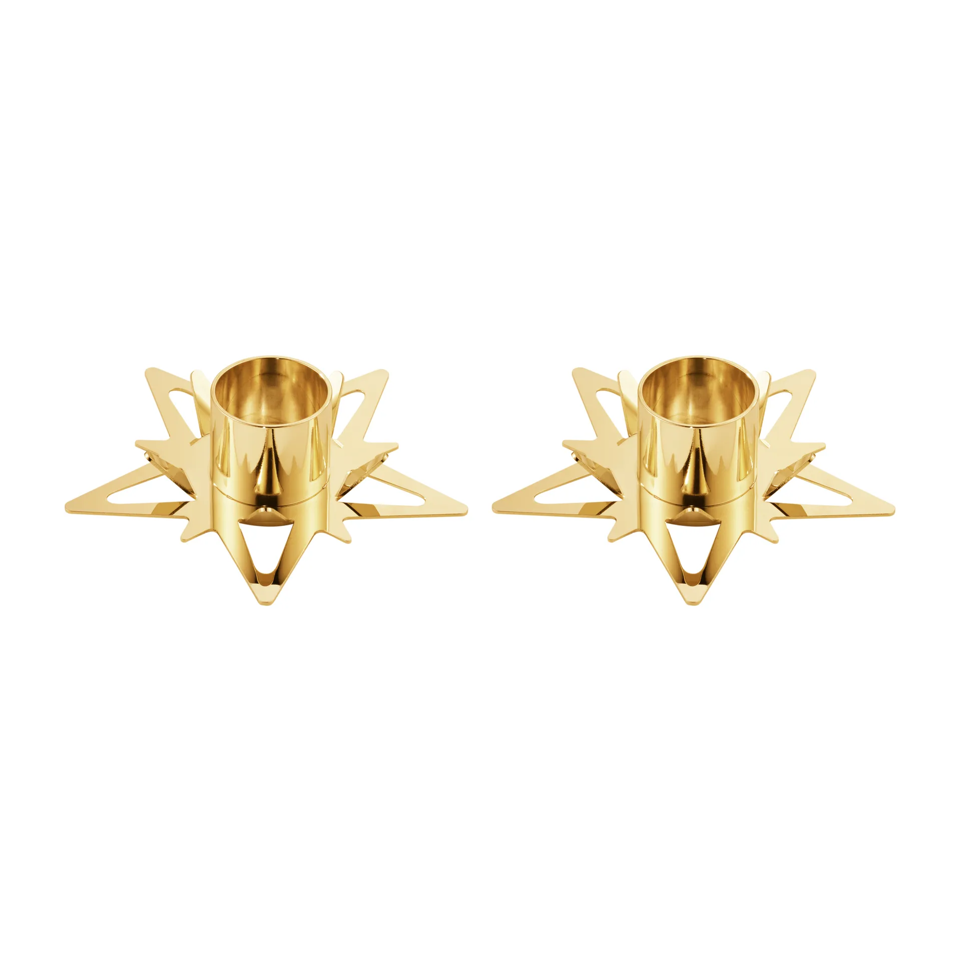 Classic christmas star lysestake Ø 9 cm 2-pakning, Gull Georg Jensen