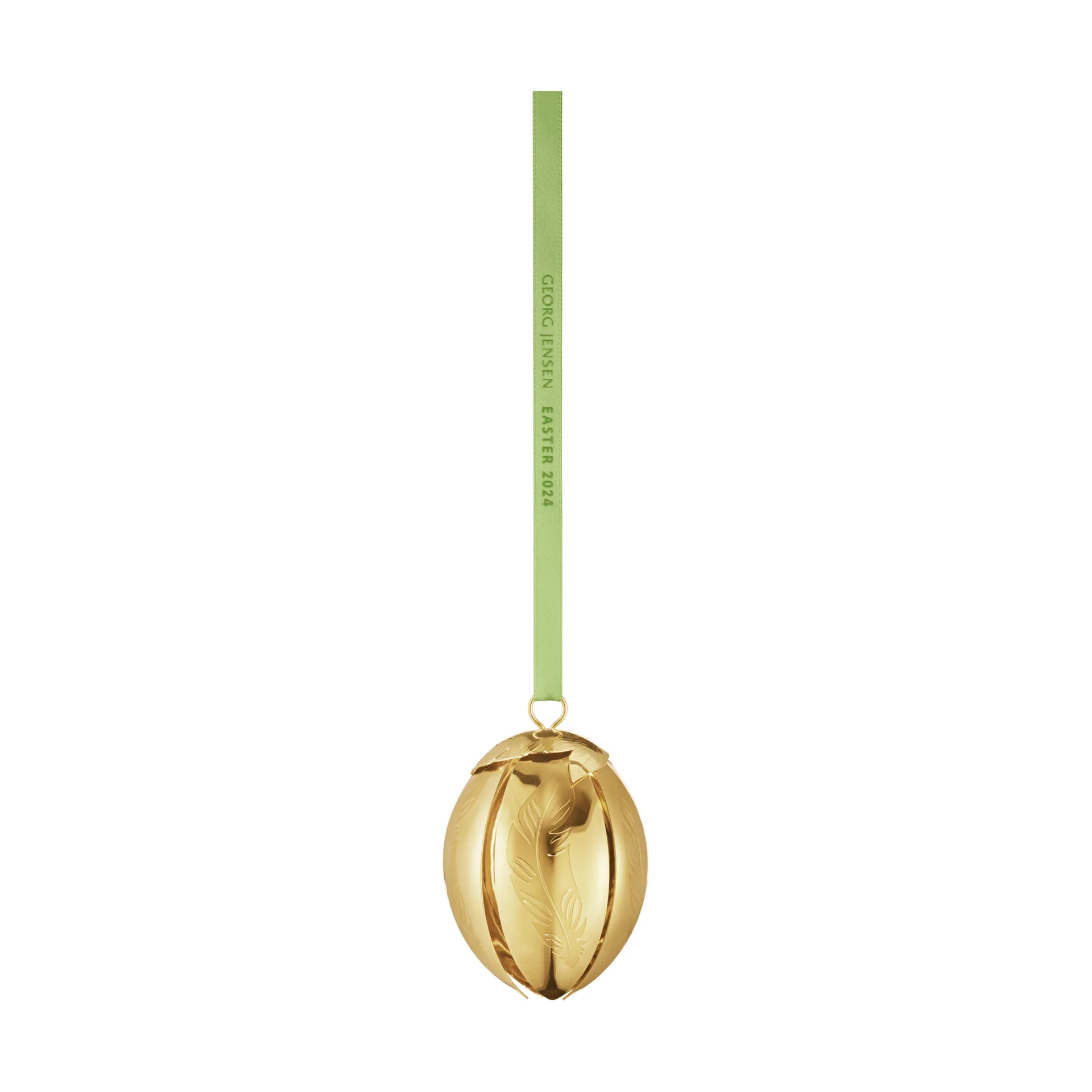 Georg Jensen påskefjær hengepynt 2024, 18 K Gullbelagt Georg Jensen