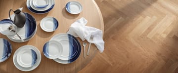 Koppel lunsjtallerken dekor Ø22 cm - Hvit-blå - Georg Jensen