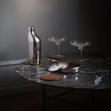 Sky glassunderlag 4-stk. - Brunt lær - Georg Jensen