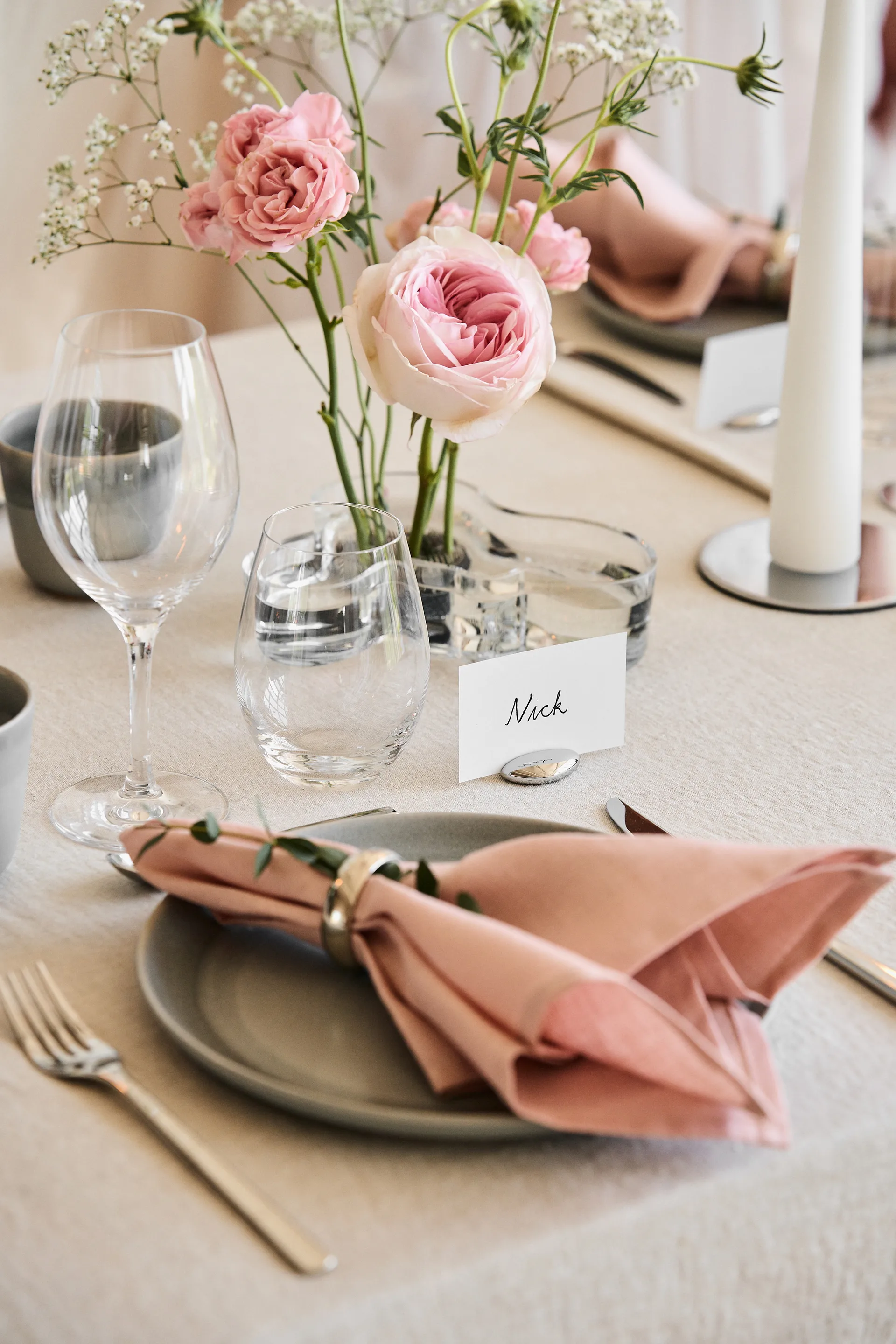 Sky holder til bordkort 4-pakning inkl. 24 kort, Rustfritt stål Georg Jensen