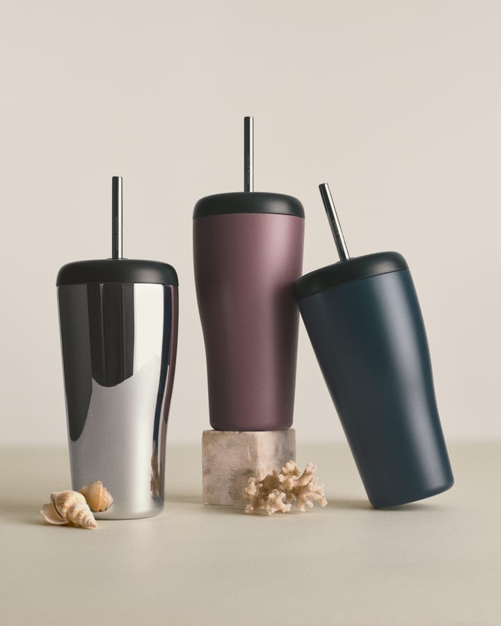 Sky termokopp med sugerør 40 cl., Blå Georg Jensen