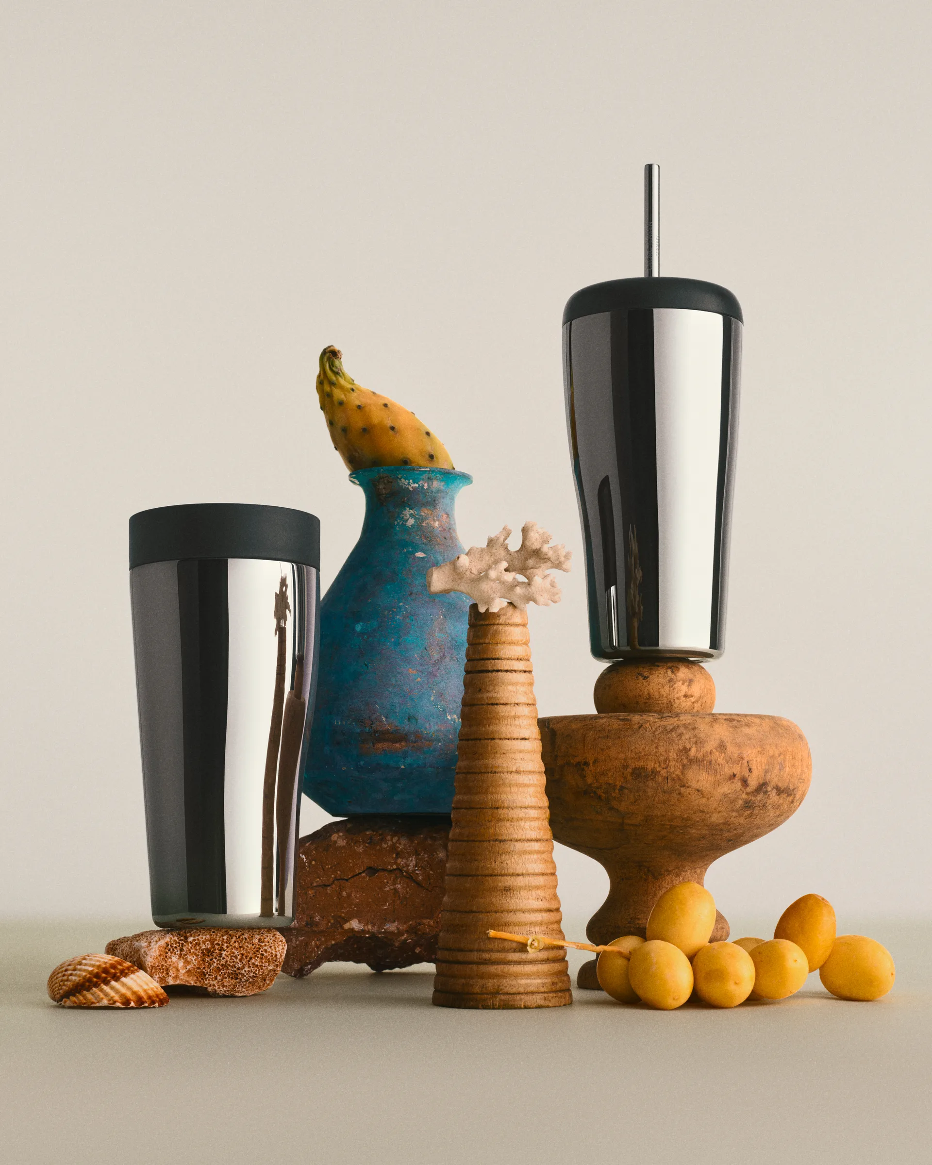 Sky termokopp med sugerør 40 cl., Rustfritt stål Georg Jensen