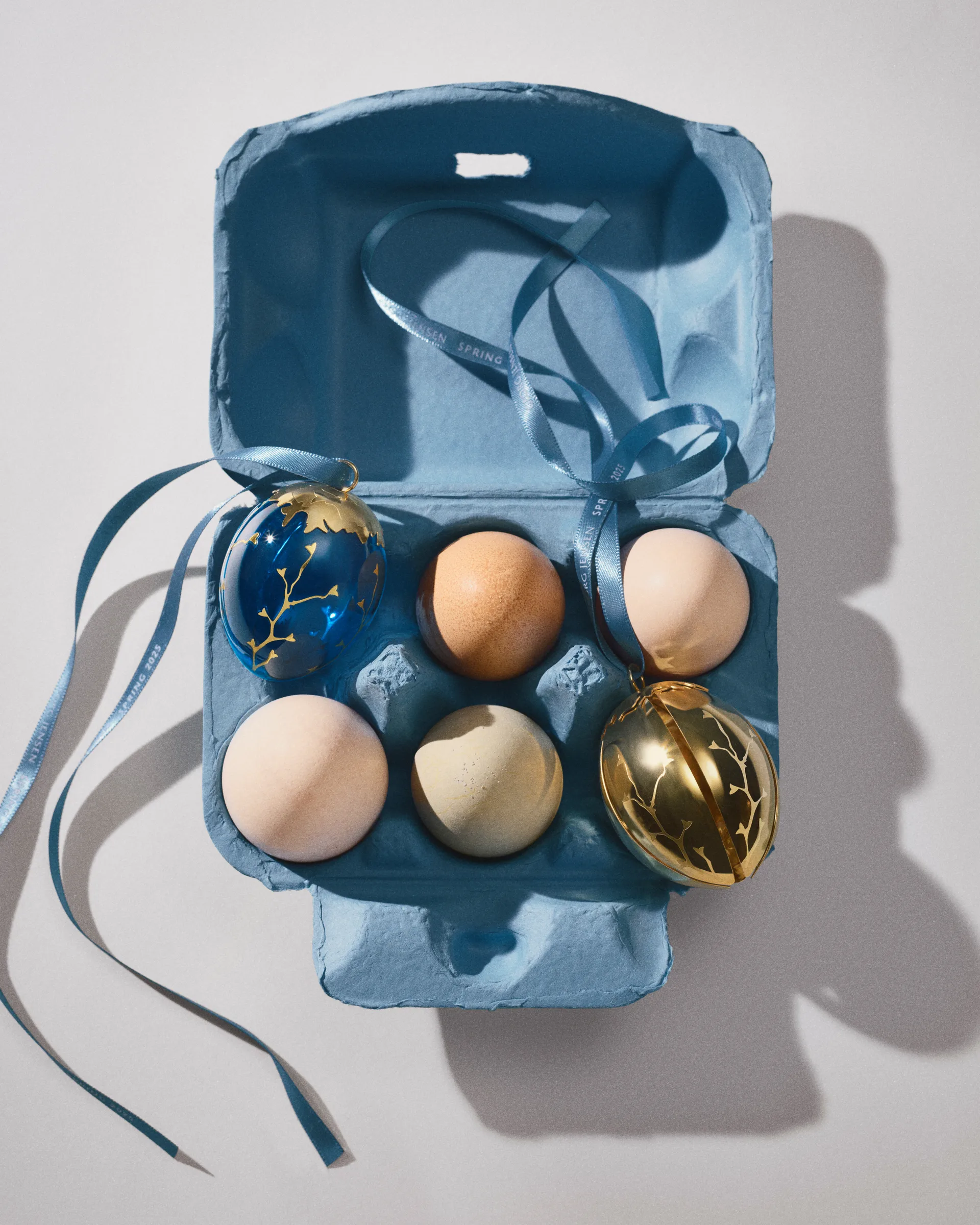 Spring 2025 dekorasjonsegg påskeanheng, Gullbelagt glass Georg Jensen