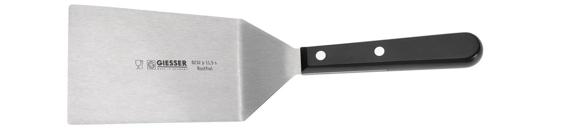 Stekespade/spatel 14 cm, Rustfritt stål-svart Giesser