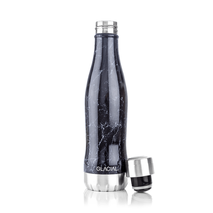 Glacial vannflaske 400 ml - Black marble - Glacial