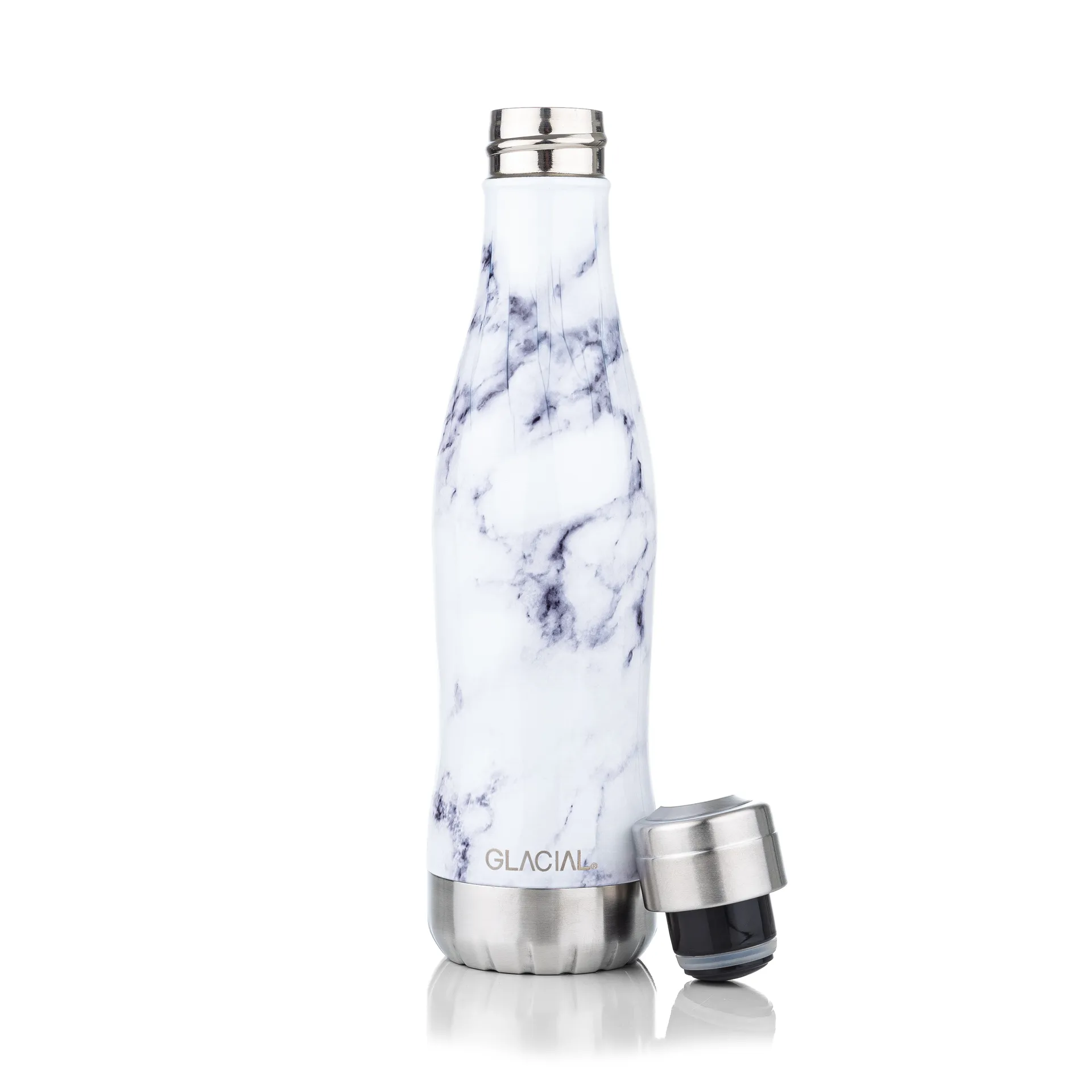Glacial vannflaske 400 ml, White marble Glacial