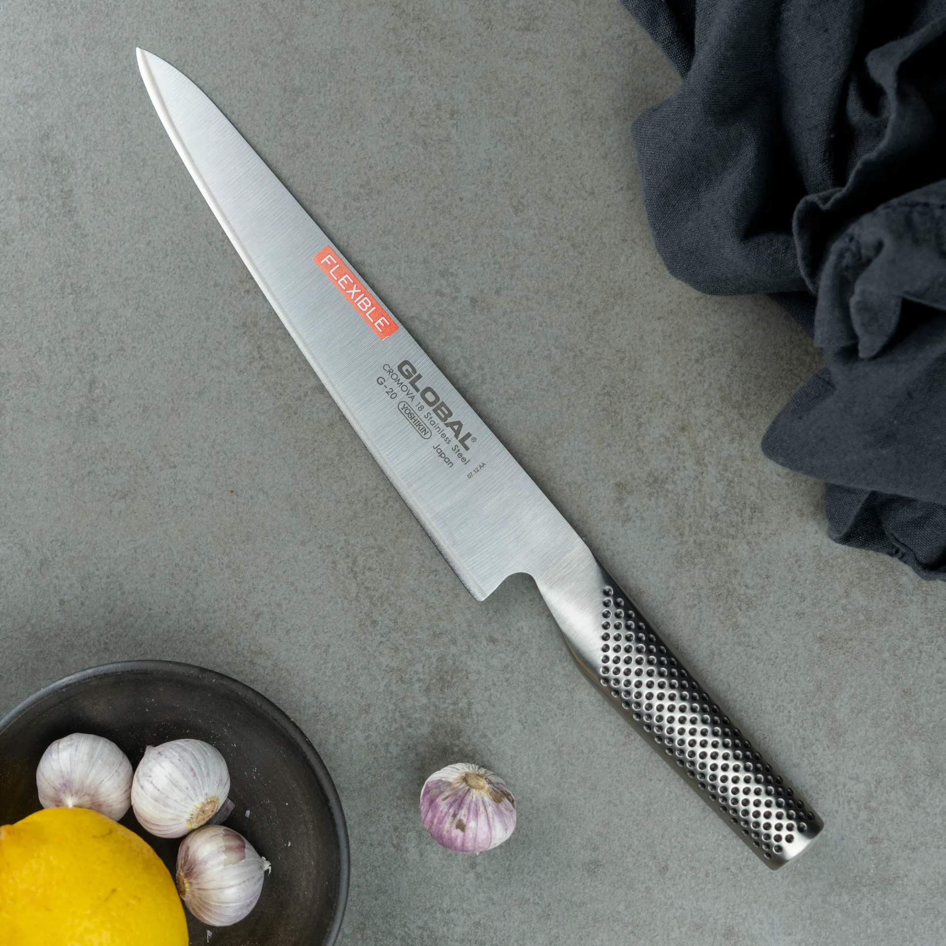 Global G-20 bred filetkniv 21 cm fleksibel, rustfritt stål Global