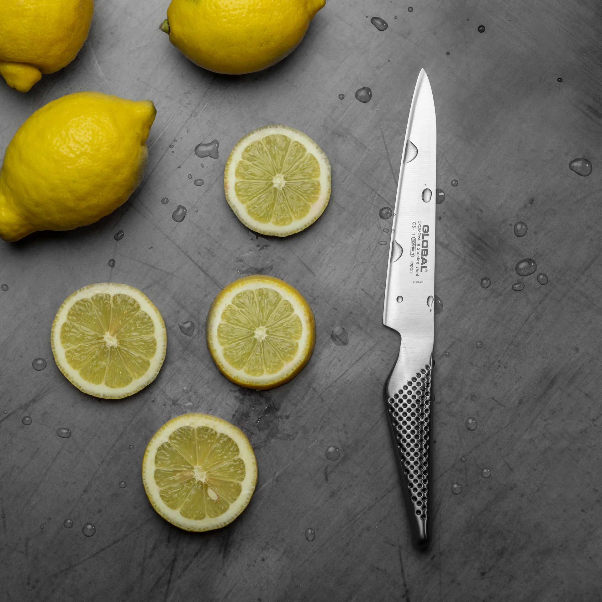 Global G-51115 knivsett, 3 kniver, Rustfritt stål Global