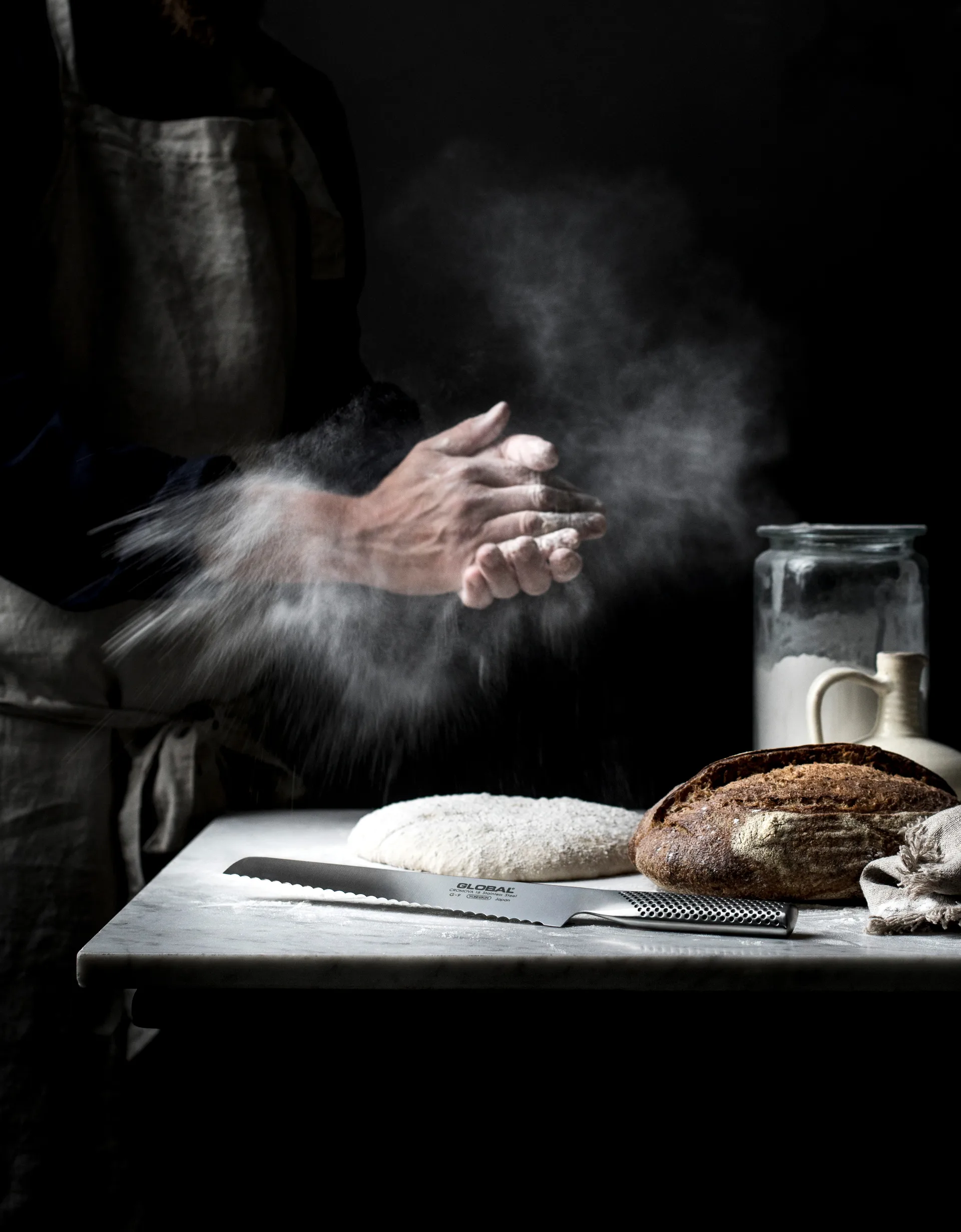 Global G-9R brødkniv 22 cm tagget, rustfritt stål Global