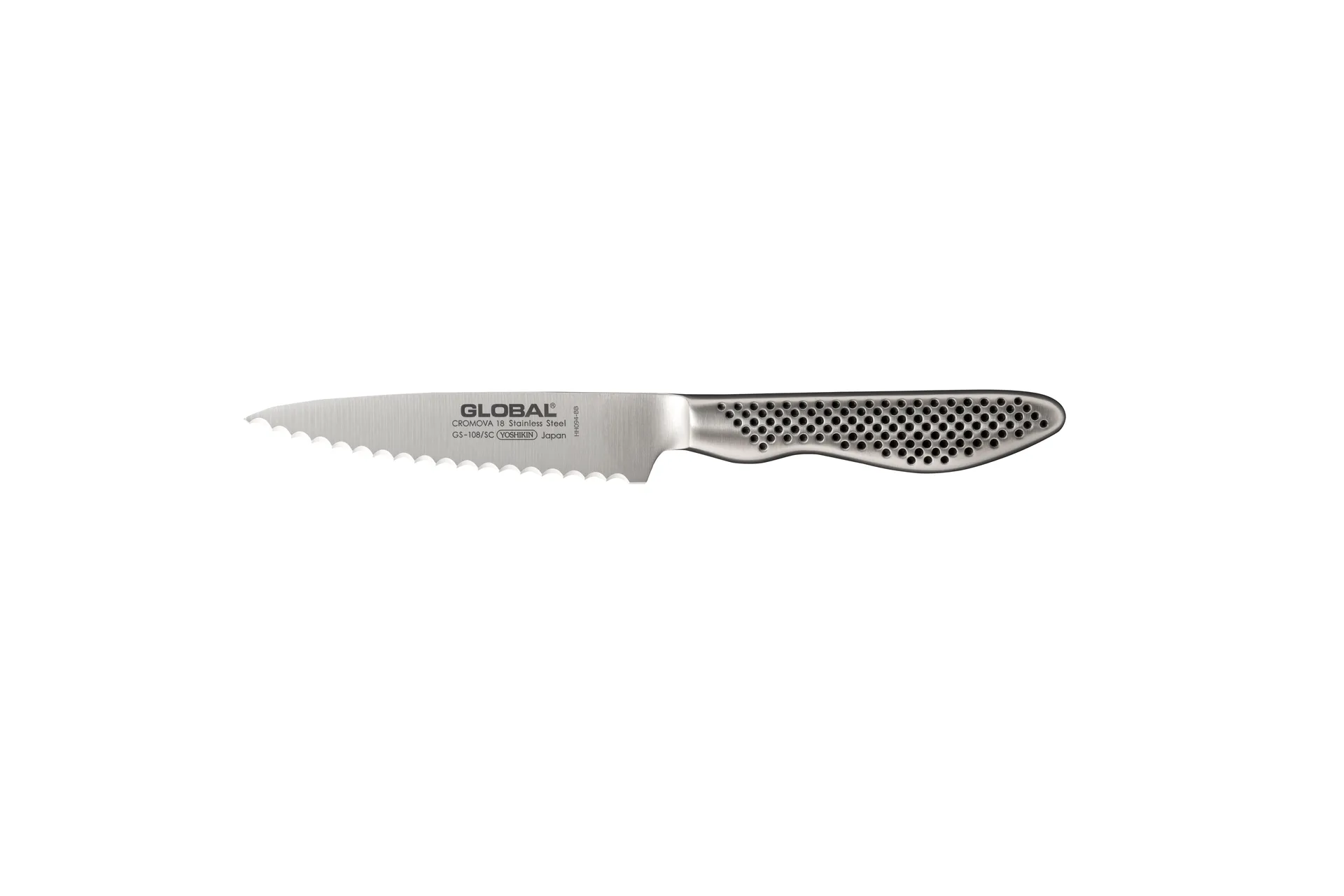 Global GS-108/SC universalkniv 11,5 cm tagget, Rustfritt stål Global